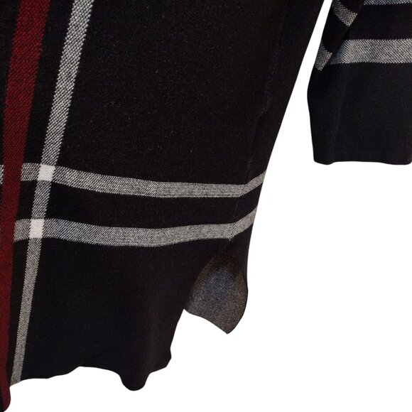 Kasper: Long Sleeve Sweater, Size 3X, Grey/Black/Red - Picture 6 of 9